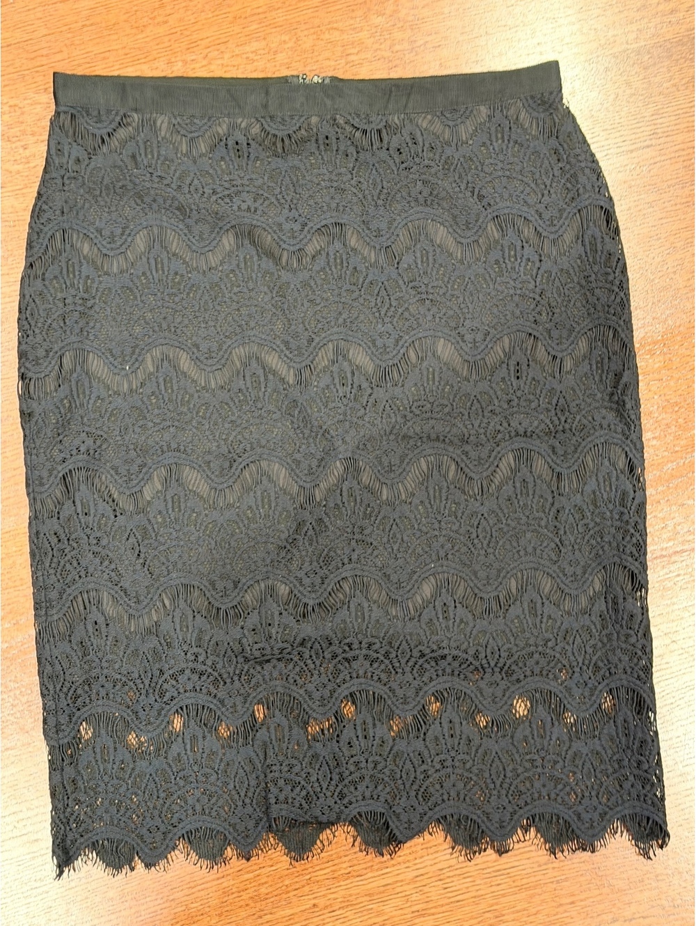 ELLE Black Lace Pencil Skirt Size 10 - Picture 2 of 8